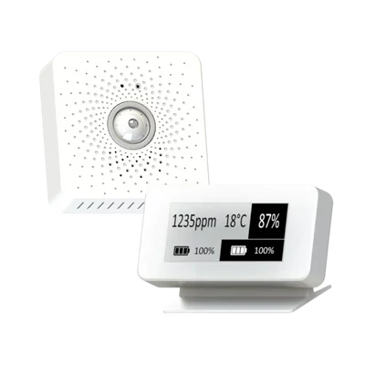 TEKTELIC BREEZE-V – LoRaWAN® Beltéri Hőmérséklet, Páratartalom, CO2, Fény és Mozgás érzékelő + E-ink kijelző