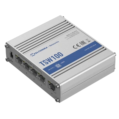 TSW100 Ipari Switch 5 x Gigabit Ethernet port Layer 2 PoE+ 