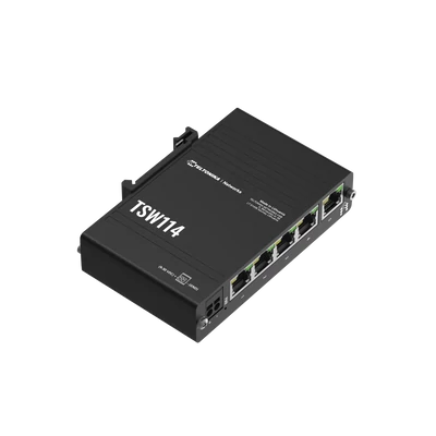 TSW114 Ipari Switch | 5 x Gigabit Ethernet port | Integrált DIN rögzítés