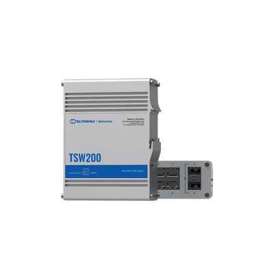 TSW200 Ipari Switch 8 x Gigabit Ethernet port és 2 x SFP port POE+ | Integrált DIN rögzítés